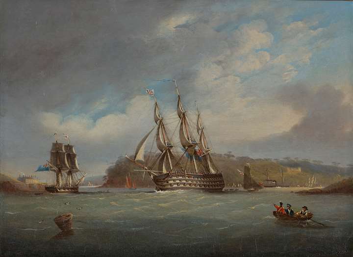 'HMS Britannia' going out of the Hamoaze